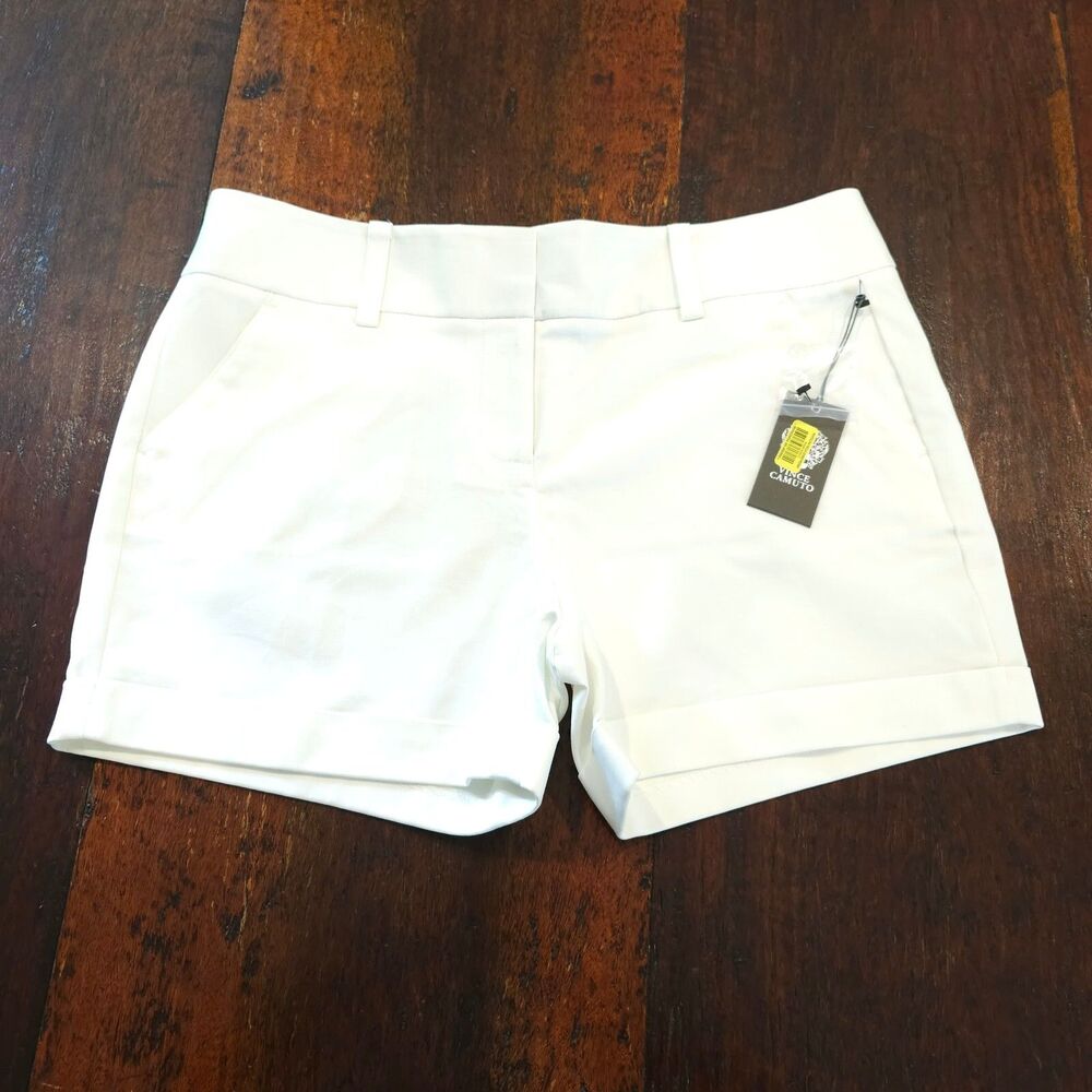 Vince Camuto Size 14 White Shorts Cuffed Professional 4.5" inseam stretch NWT
